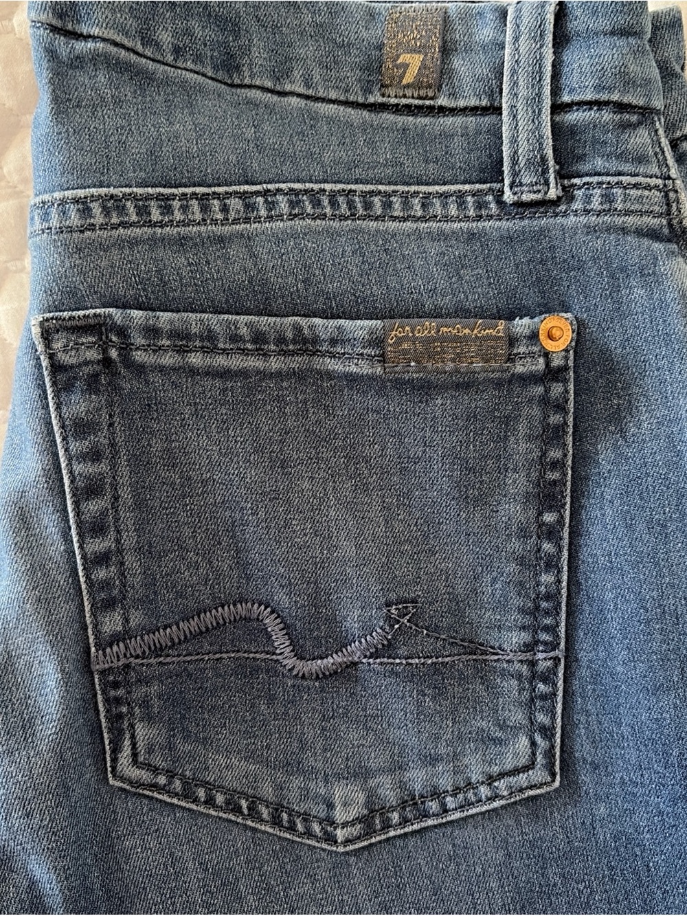 7 For All Mankind Kimmie Bootcut Jeans in Medium Blue Denim